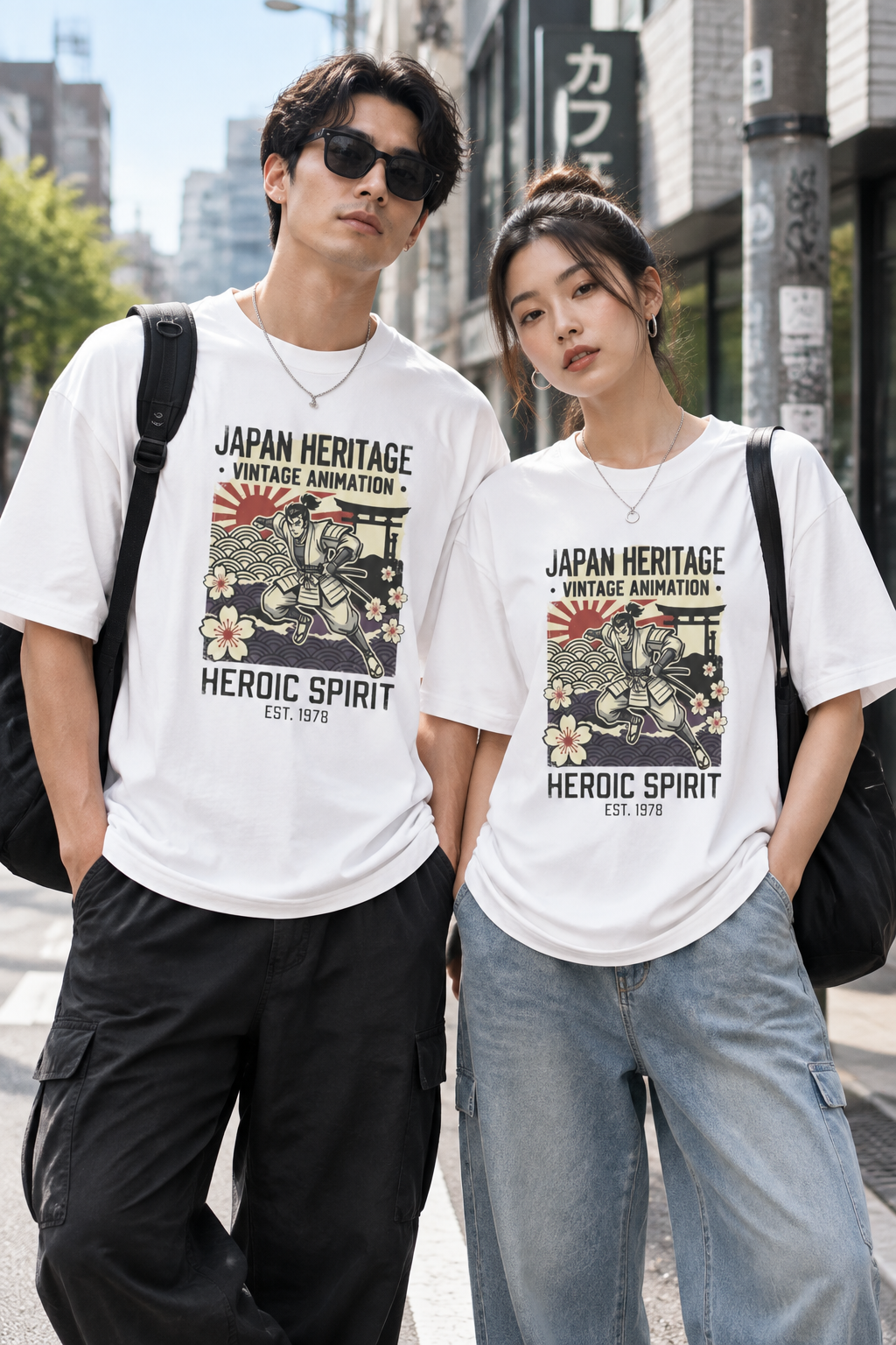Japan Heritage Vintage Animation Tee — "Heroic Spirit" Graphic Shirt