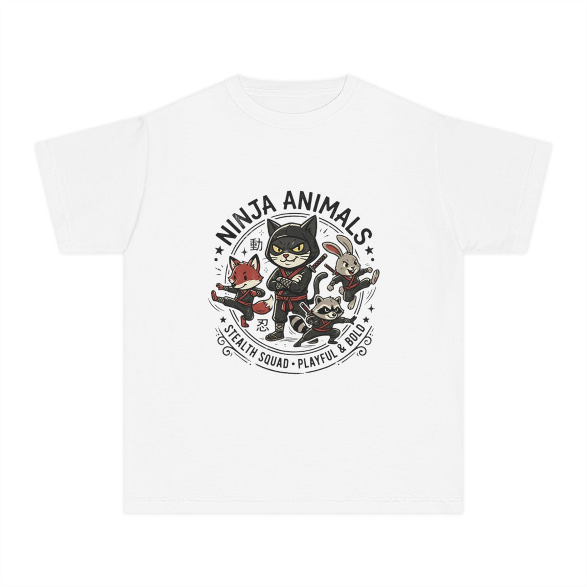 Ninja Animals Youth Tee — Playful Stealth Squad Kids T-Shirt