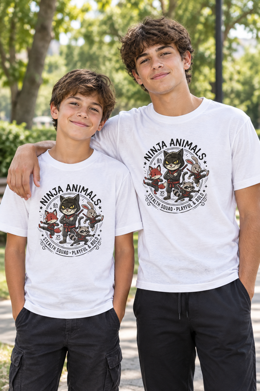 Ninja Animals Youth Tee — Playful Stealth Squad Kids T-Shirt