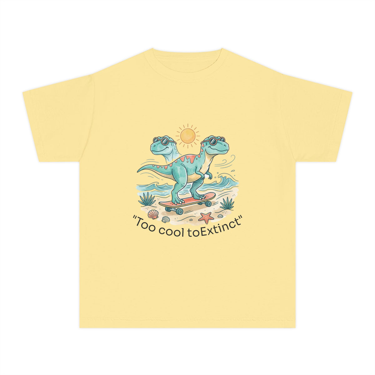 Youth Tee – "Too Cool to Extinct" Dino Graphic
