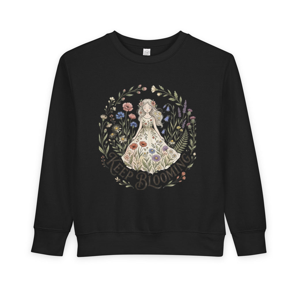 Keep Blooming Toddler Sweatshirt — Floral Fairy Dress Kids Pullover