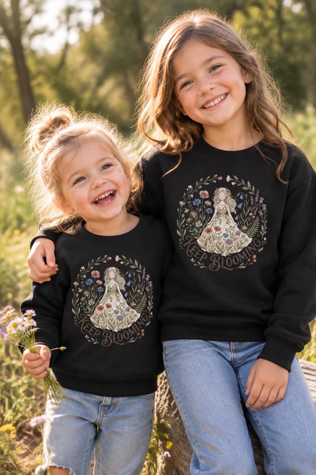 Keep Blooming Toddler Sweatshirt — Floral Fairy Dress Kids Pullover