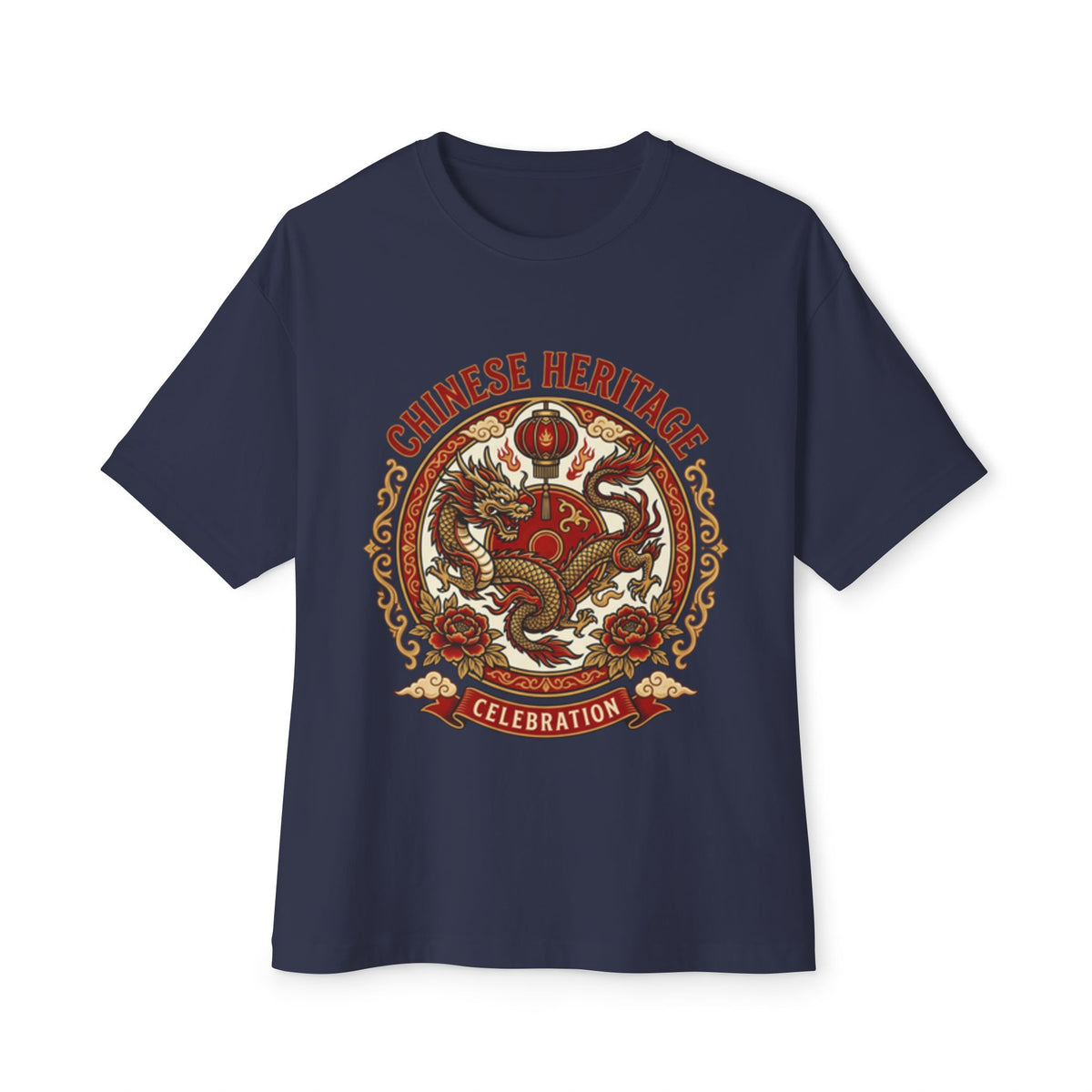 Chinese Heritage Celebration Tee — Dragon Emblem Oversized T‑Shirt