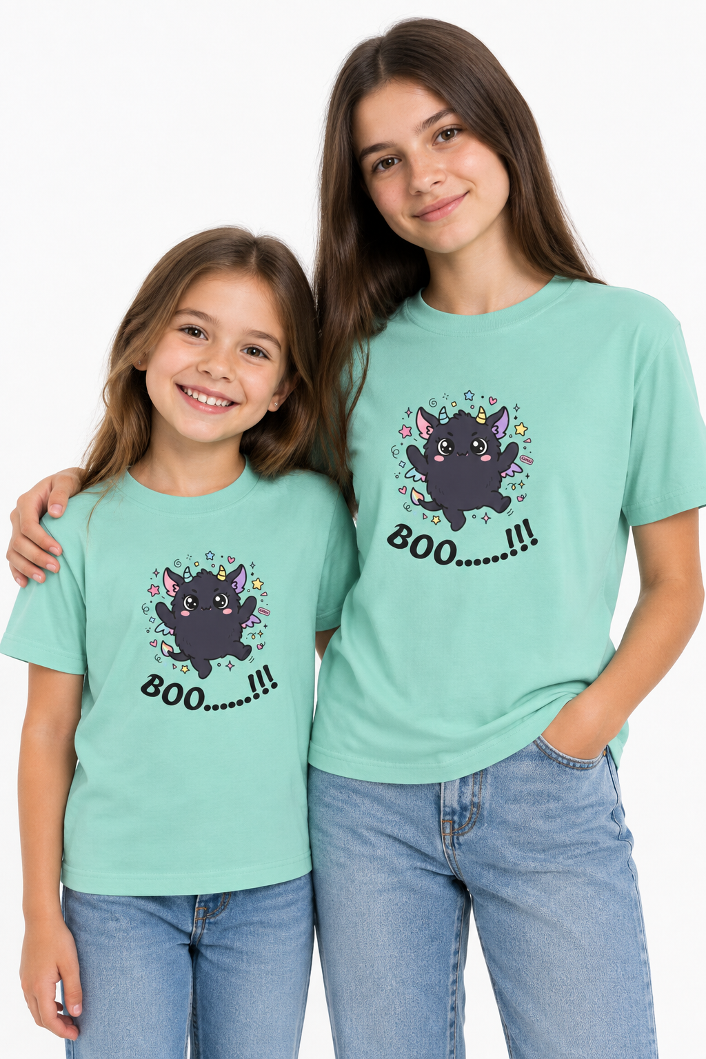 Kids' Magical Black Cat Tee — Cute Kawaii Kitty with Stars & Sparkles