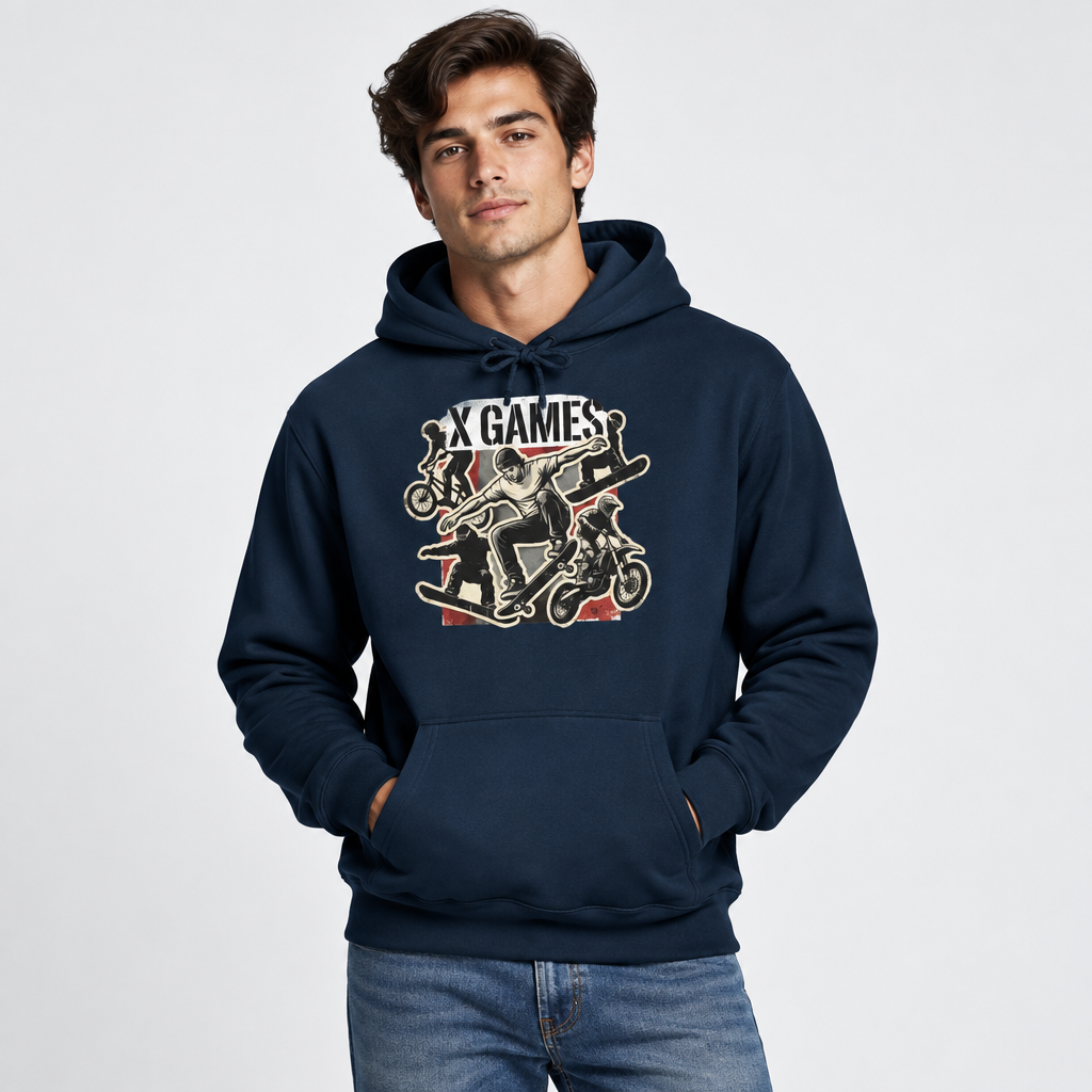 X Games Skate & BMX Hoodie — Retro Extreme Sports Pullover