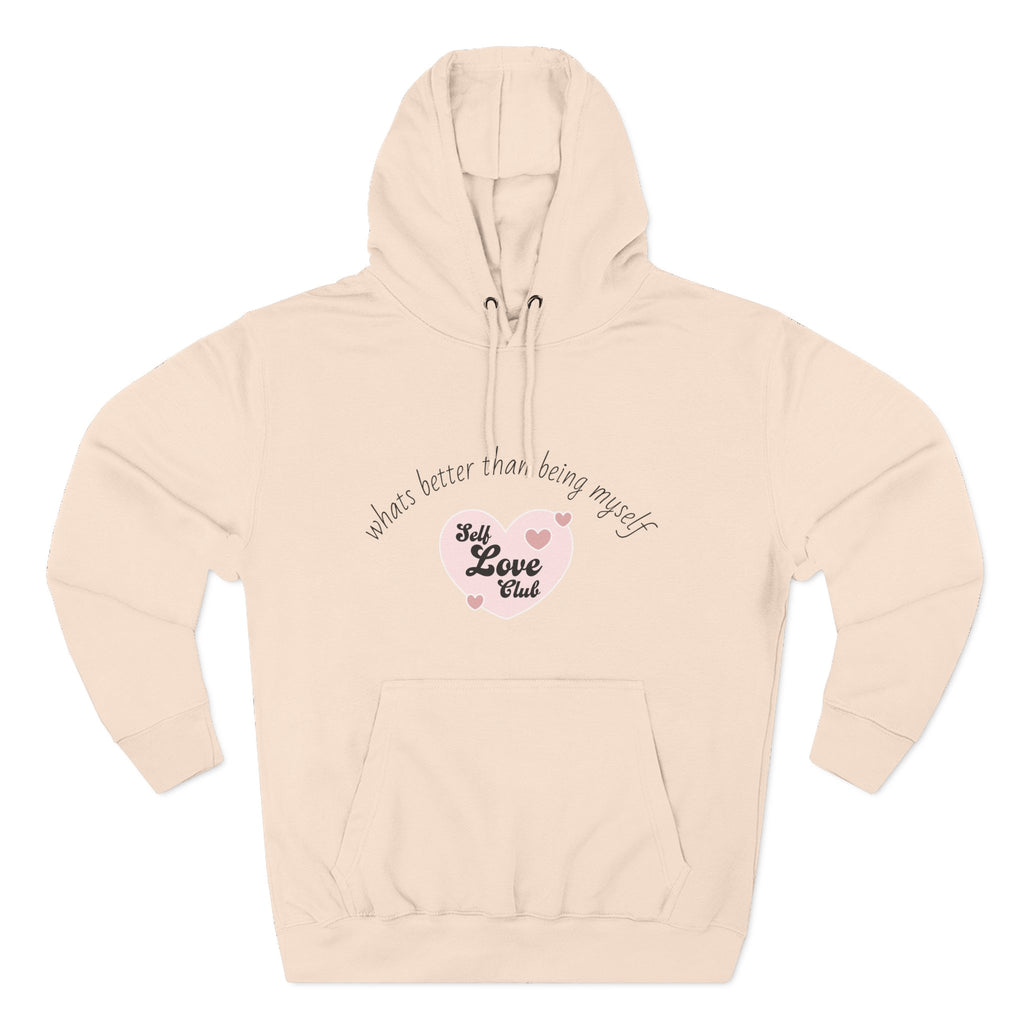 Hoodie "Self Love Club" Cute Heart Graphic - Inspirational Cozy Pullover