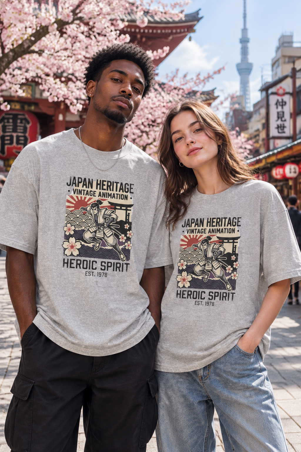 Japan Heritage Vintage Animation Tee — "Heroic Spirit" Graphic Shirt