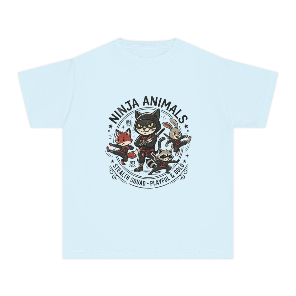 Ninja Animals Youth Tee — Playful Stealth Squad Kids T-Shirt