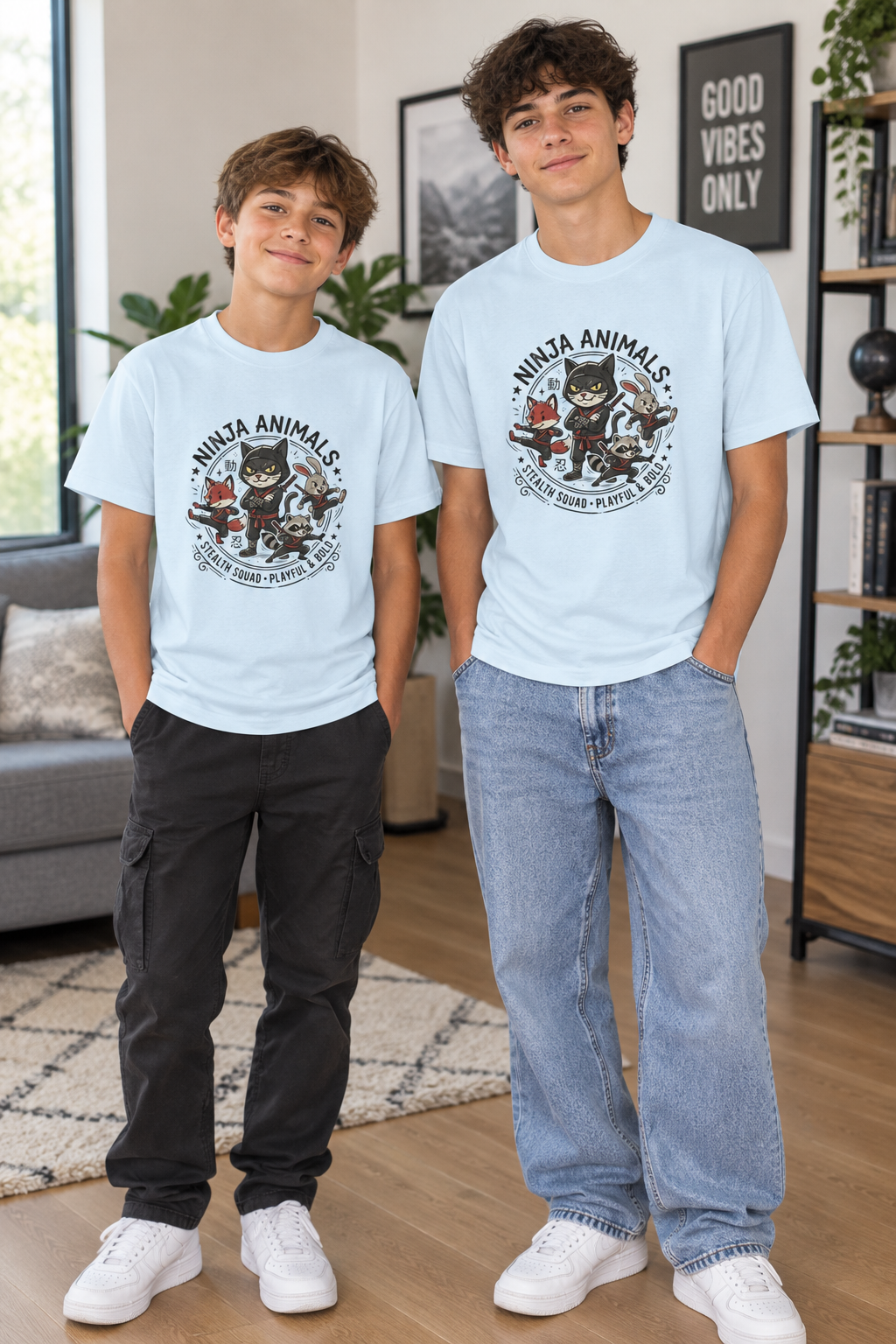 Ninja Animals Youth Tee — Playful Stealth Squad Kids T-Shirt