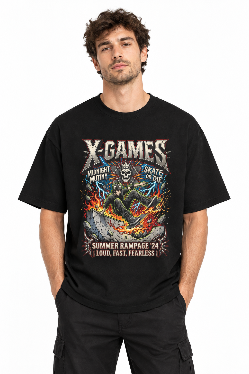 X-Games Skateboard Skull Tee — Vintage Skate Graphic T-Shirt
