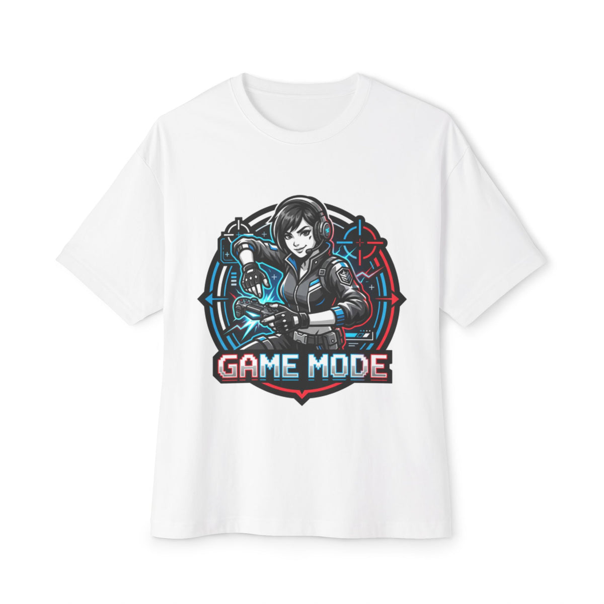 Game Mode Tee — Gamer Graphic Oversized T‑Shirt