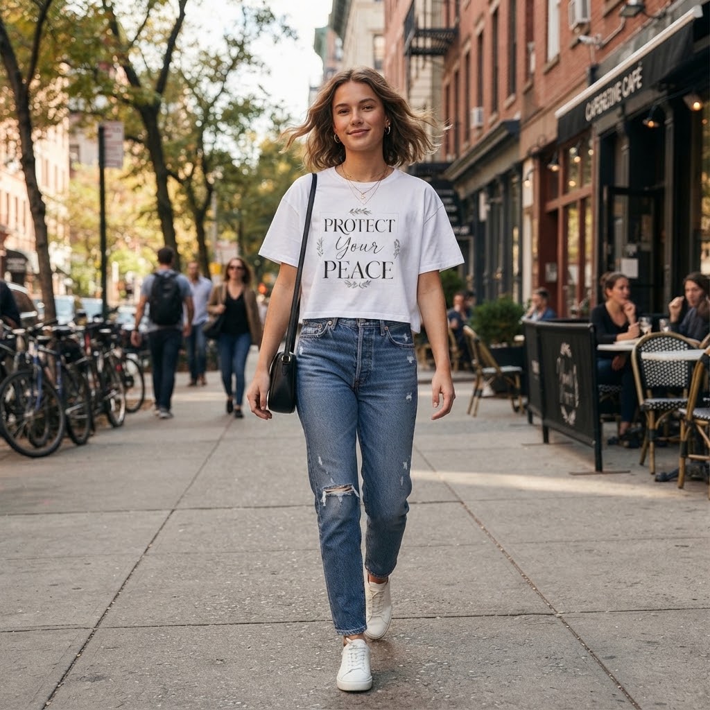 Protect Your Peace Boxy Tee — Women's Relaxed Graphic Tee