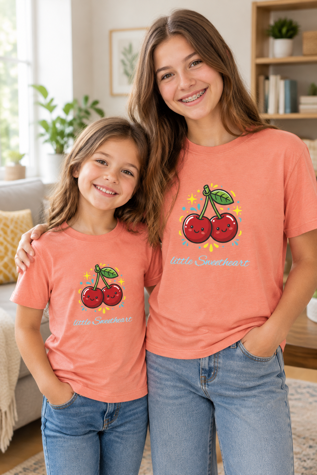 Kids Cherry Smile Tee — Cute Kawaii Fruit Graphic T-Shirt for Children