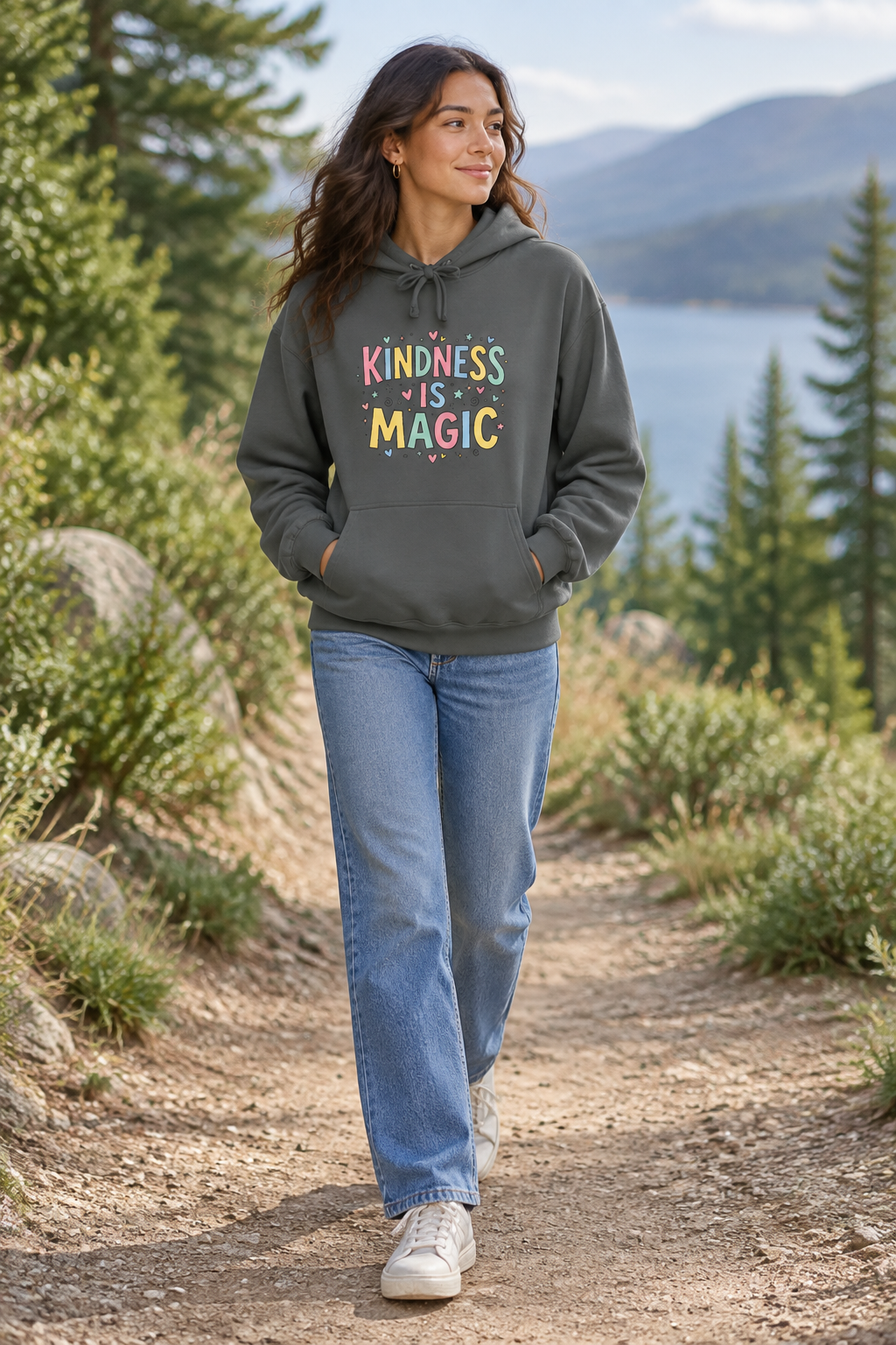 Kindness Is Magic Hoodie — Whimsical Positive Message Pullover