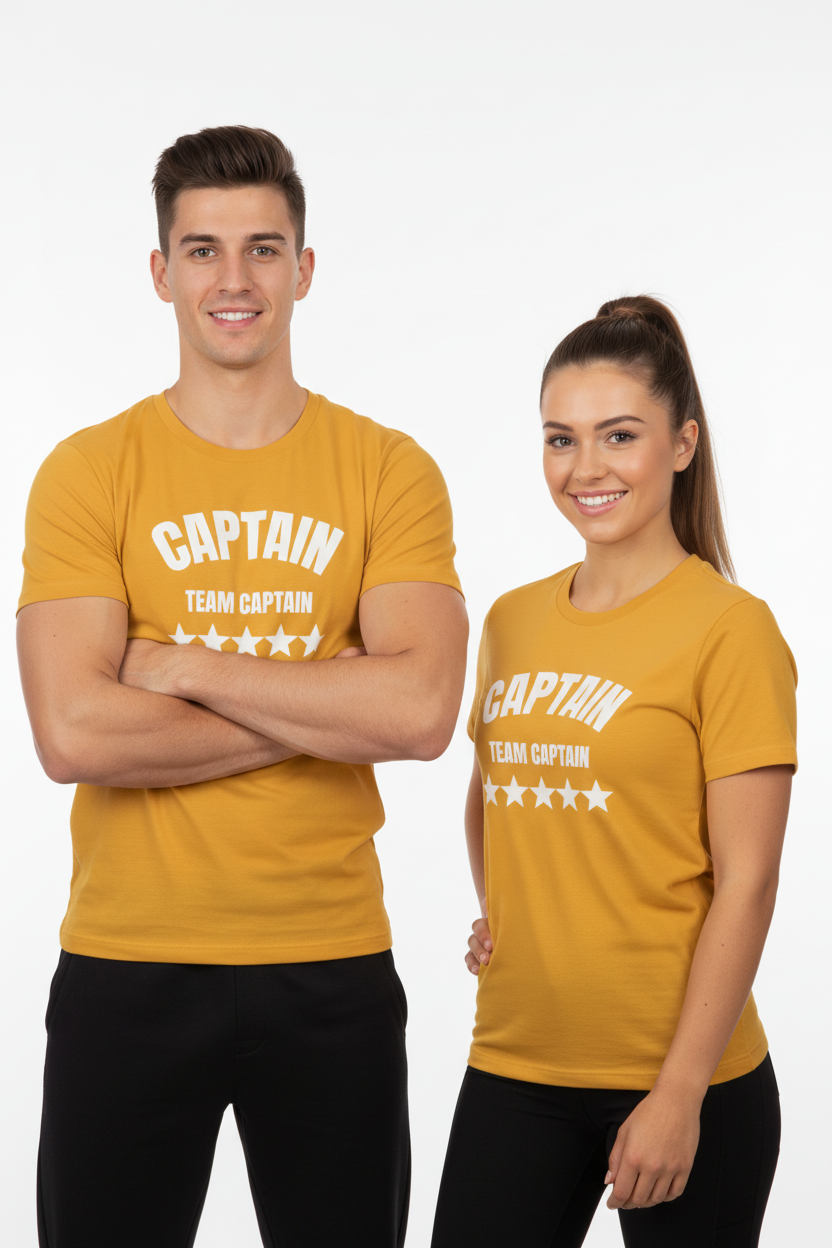 Captain Team Captain Graphic Tee — Casual White Short Sleeve Shirt