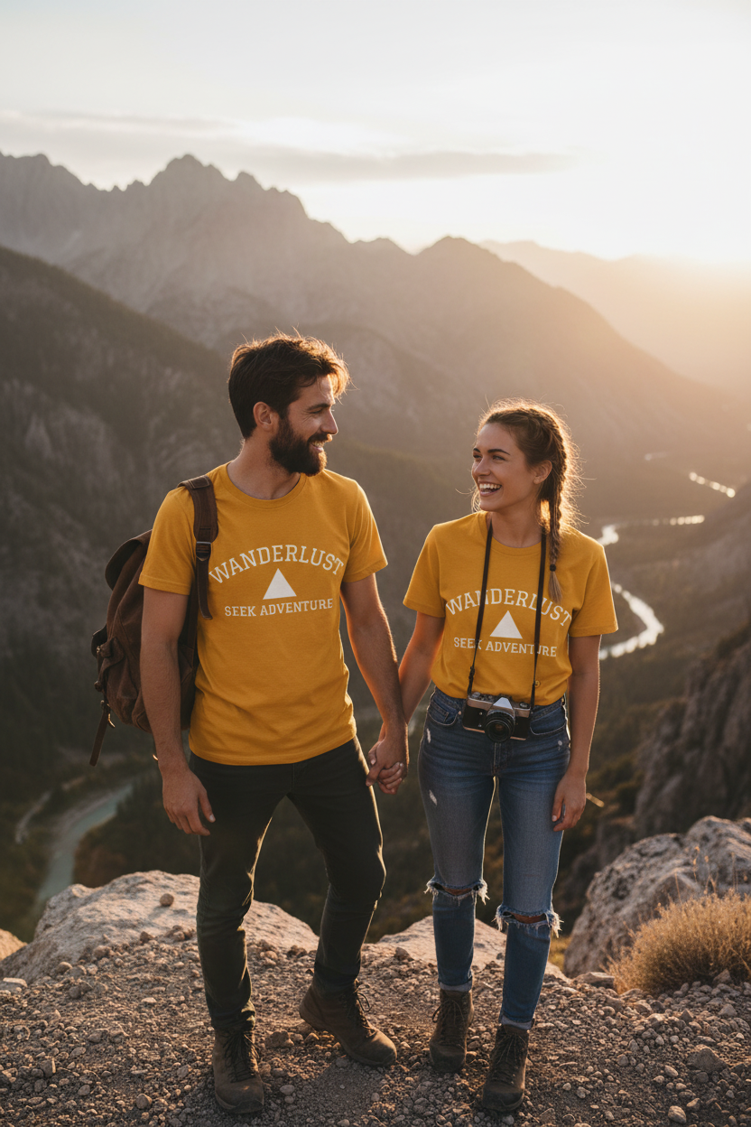 Wanderlust Adventure Tee — Minimal Triangle Travel T‑Shirt