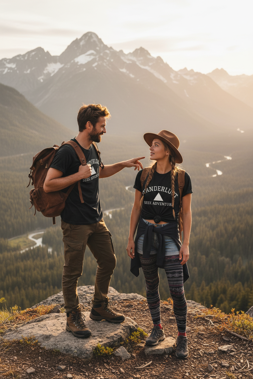 Wanderlust Adventure Tee — Minimal Triangle Travel T‑Shirt