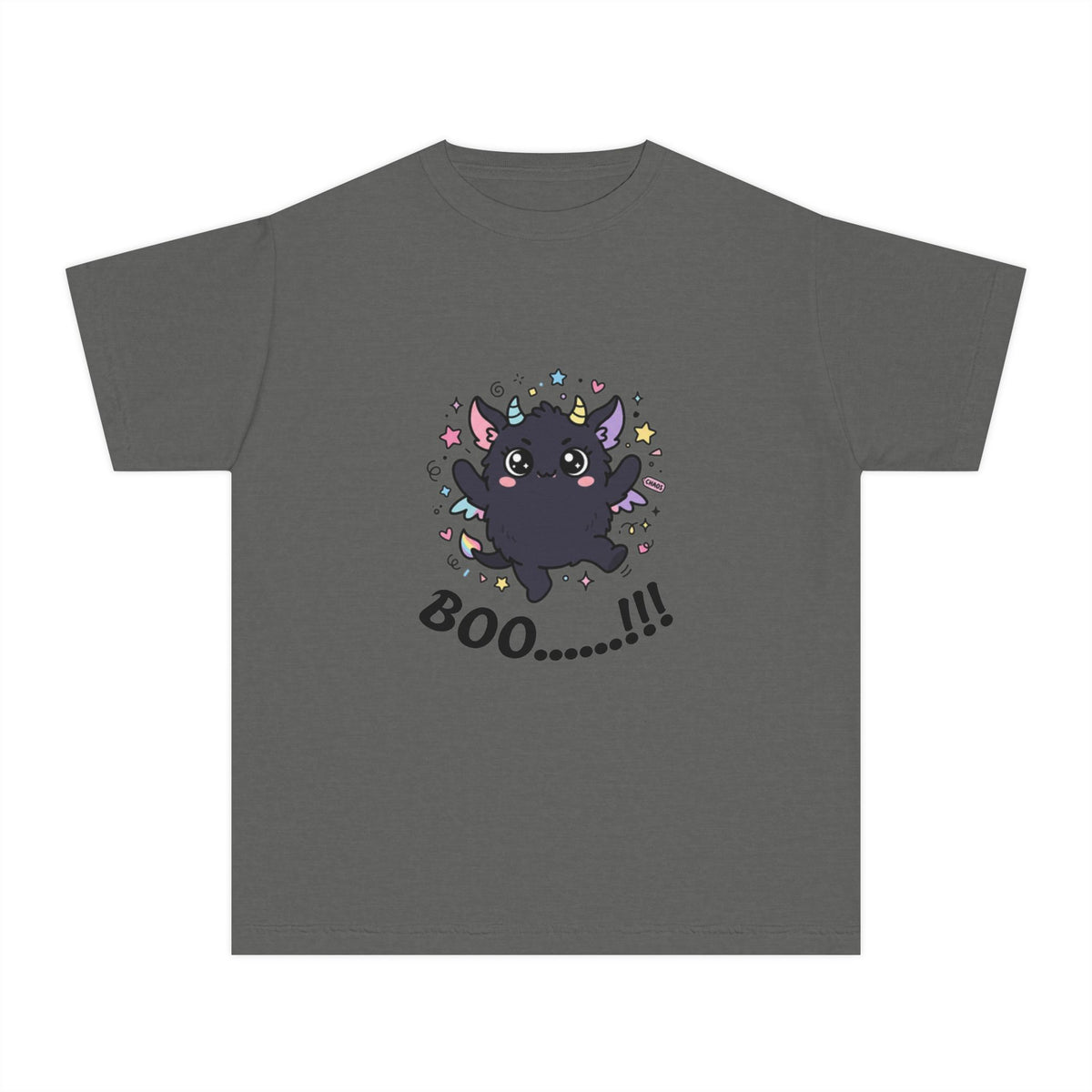 Kids' Magical Black Cat Tee — Cute Kawaii Kitty with Stars & Sparkles