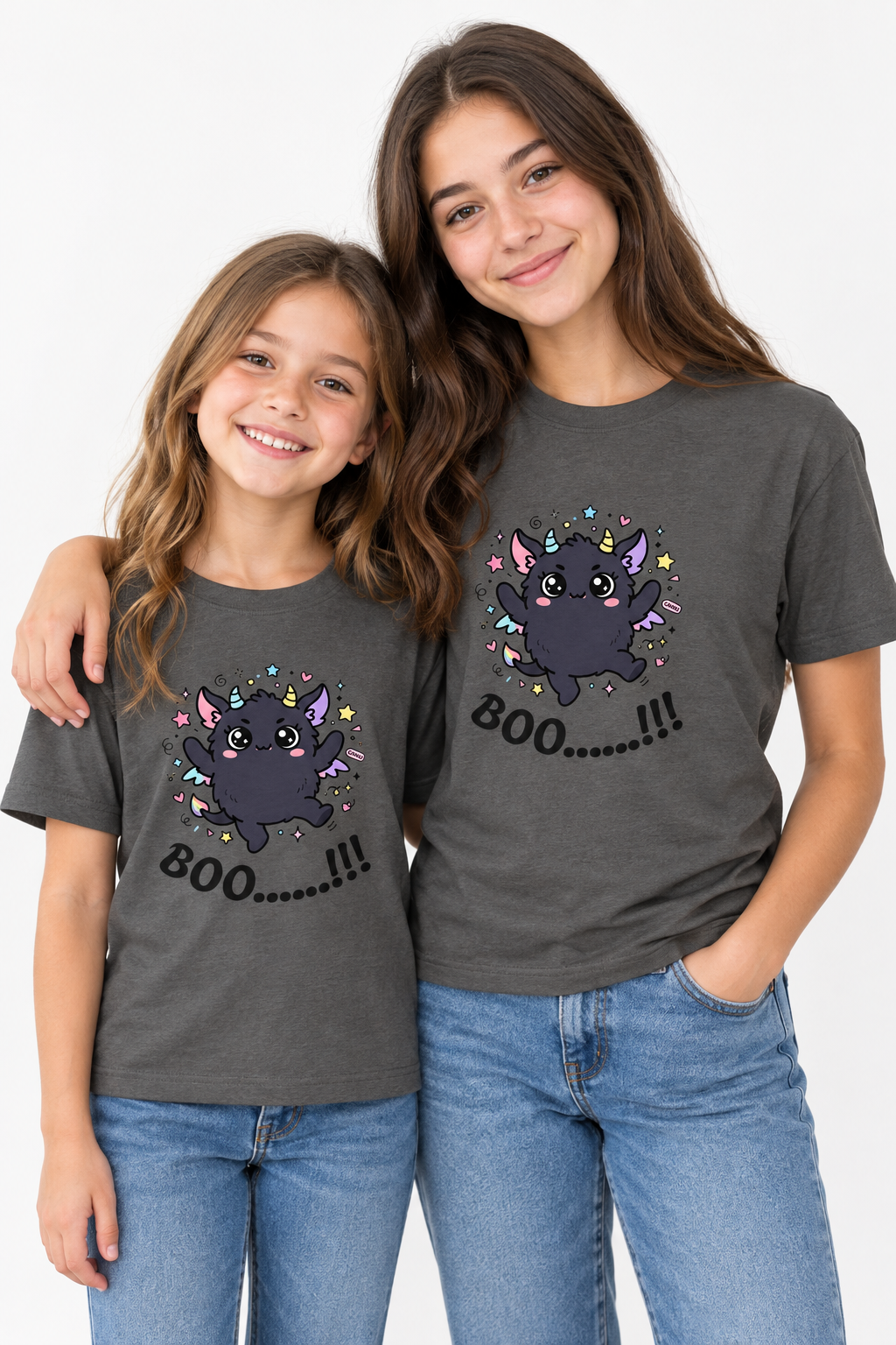 Kids' Magical Black Cat Tee — Cute Kawaii Kitty with Stars & Sparkles
