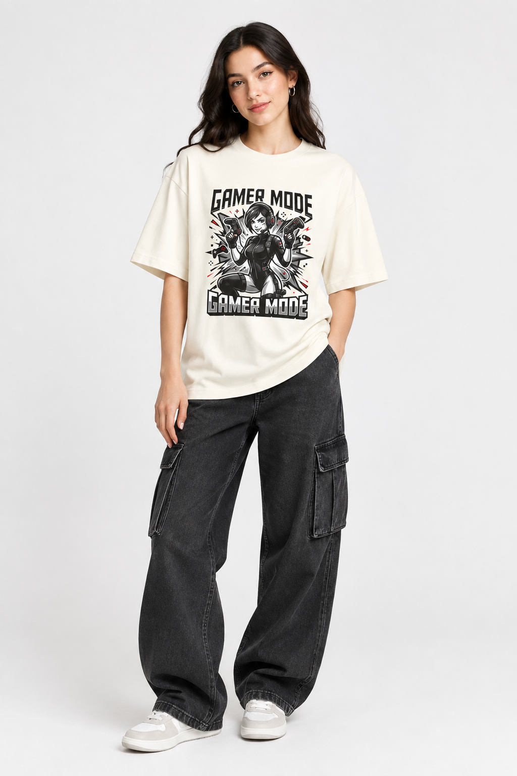 Gamer Mode Tee — Retro Female Gamer Graphic T-Shirt