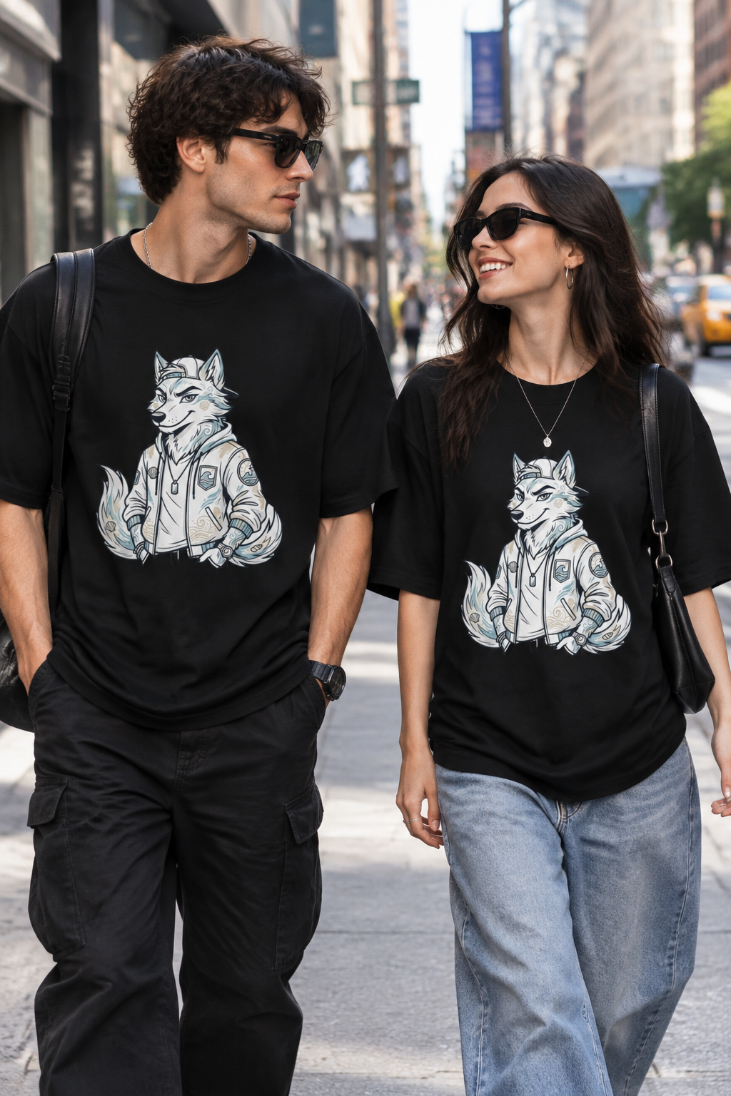 Wolf Character Tee — Cool Fox Jacket Graphic T-Shirt
