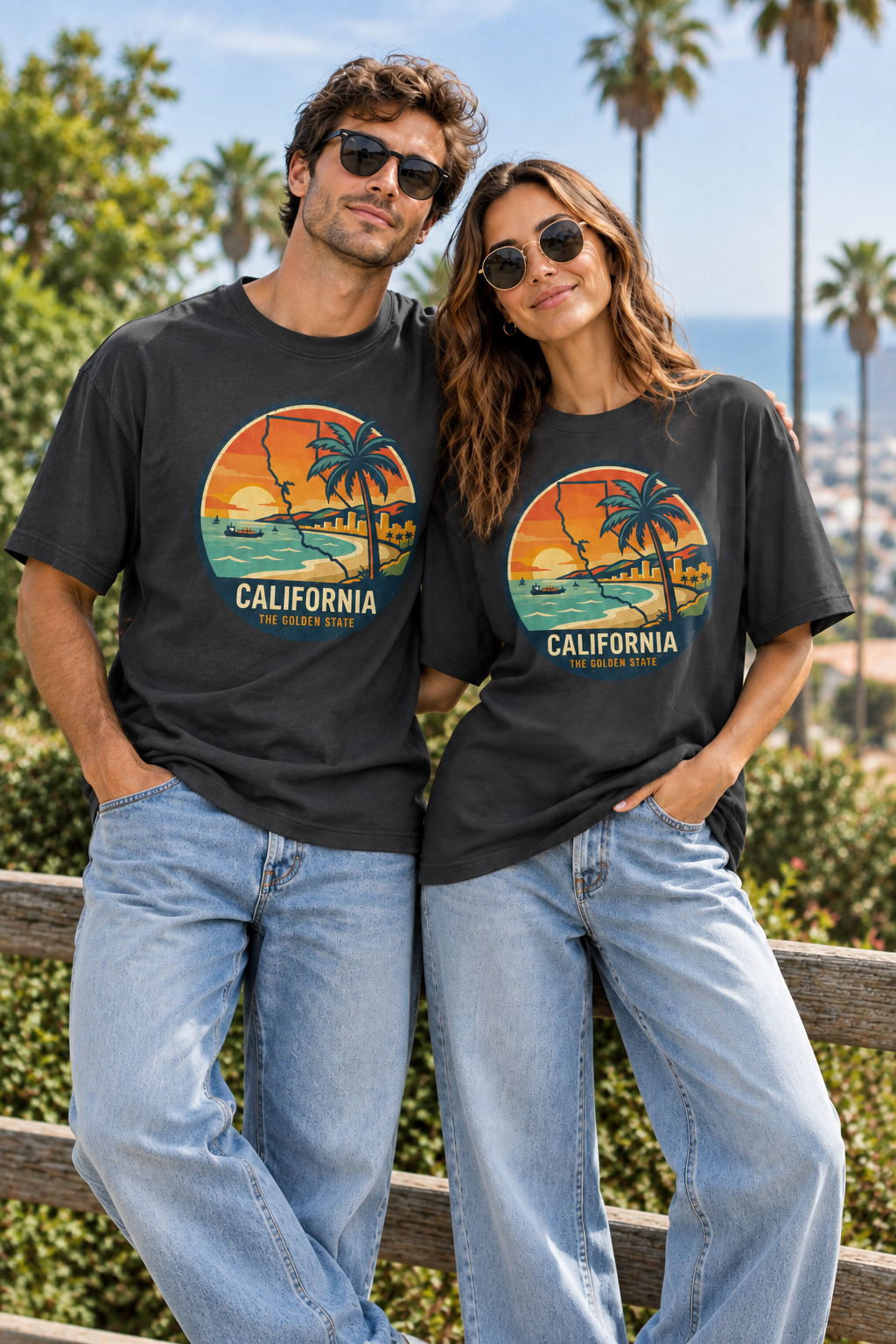 California Sunset Tee — The Golden State Palm Beach Graphic T-Shirt