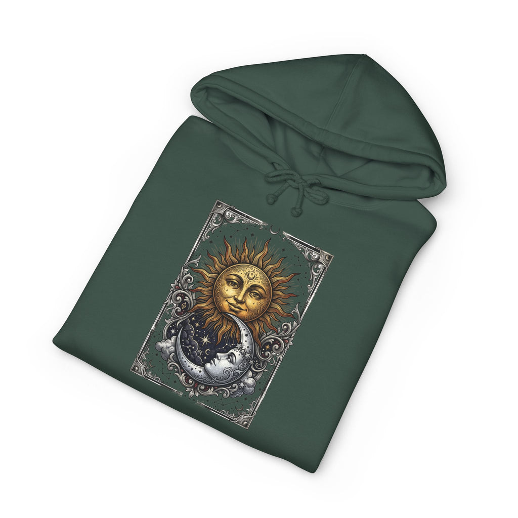 Sun & Moon Hoodie — Vintage Celestial Graphic Pullover