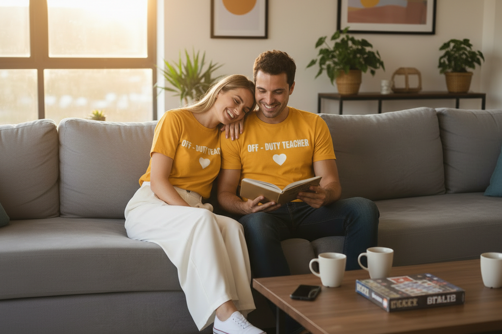 Off-Duty Teacher T-Shirt — Cute Heart Design | Gift for Teachers