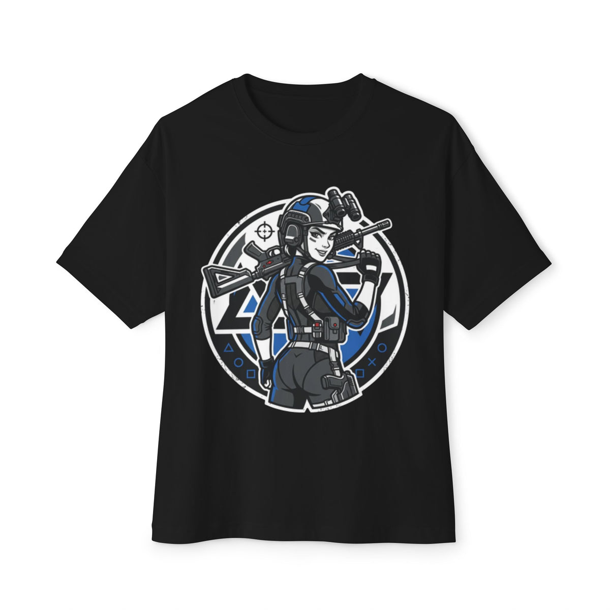 Tactical Sniper Graphic Tee — Female Sniper Gamer Shirt
