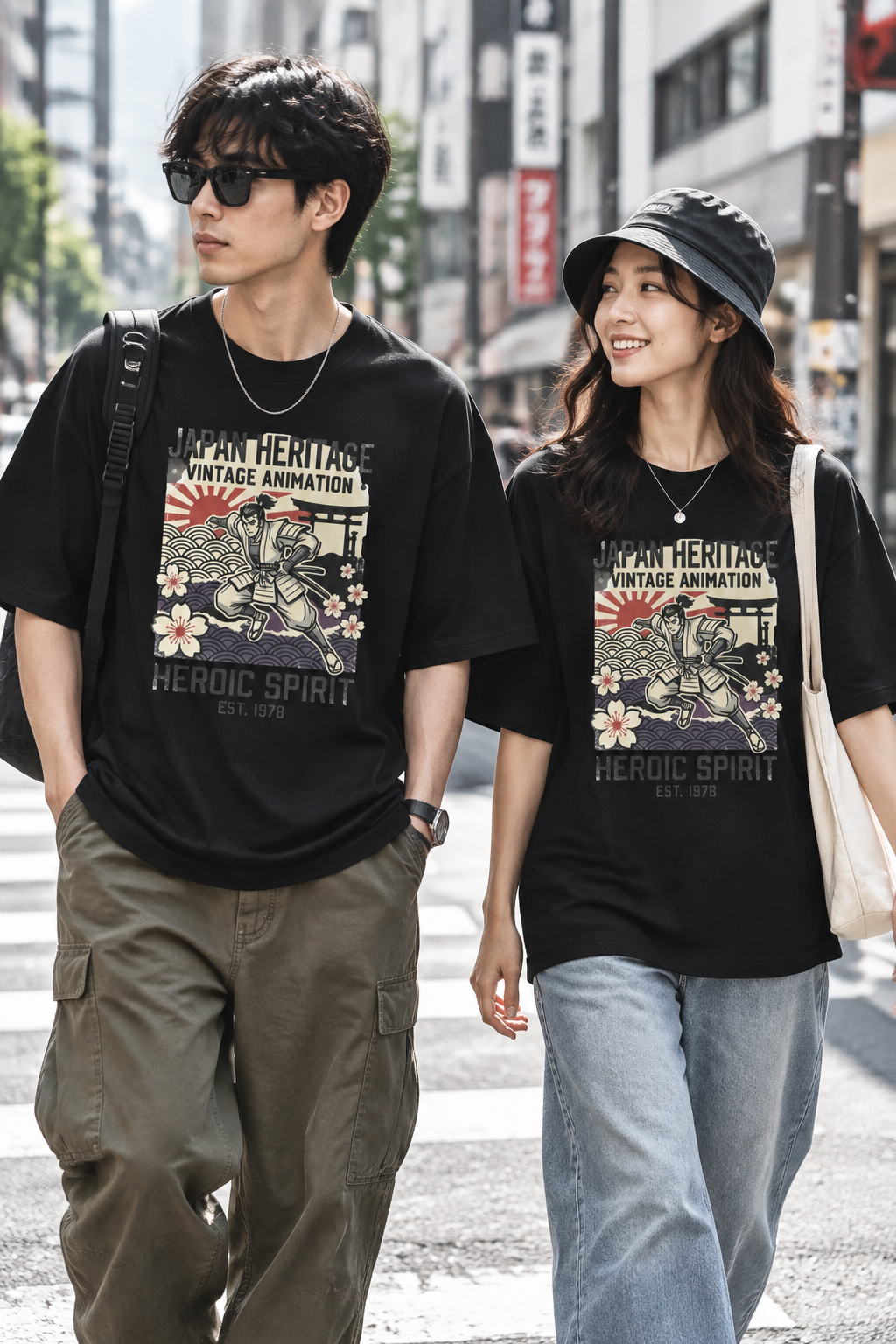 Japan Heritage Vintage Animation Tee — "Heroic Spirit" Graphic Shirt