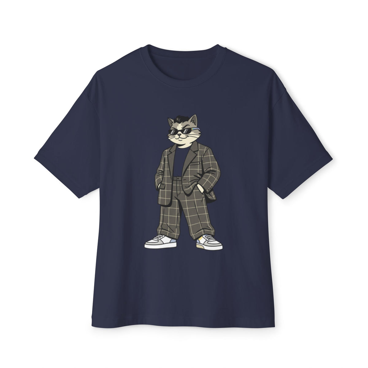 Cat in Plaid Suit Tee — Cool Retro Cat Graphic T-Shirt
