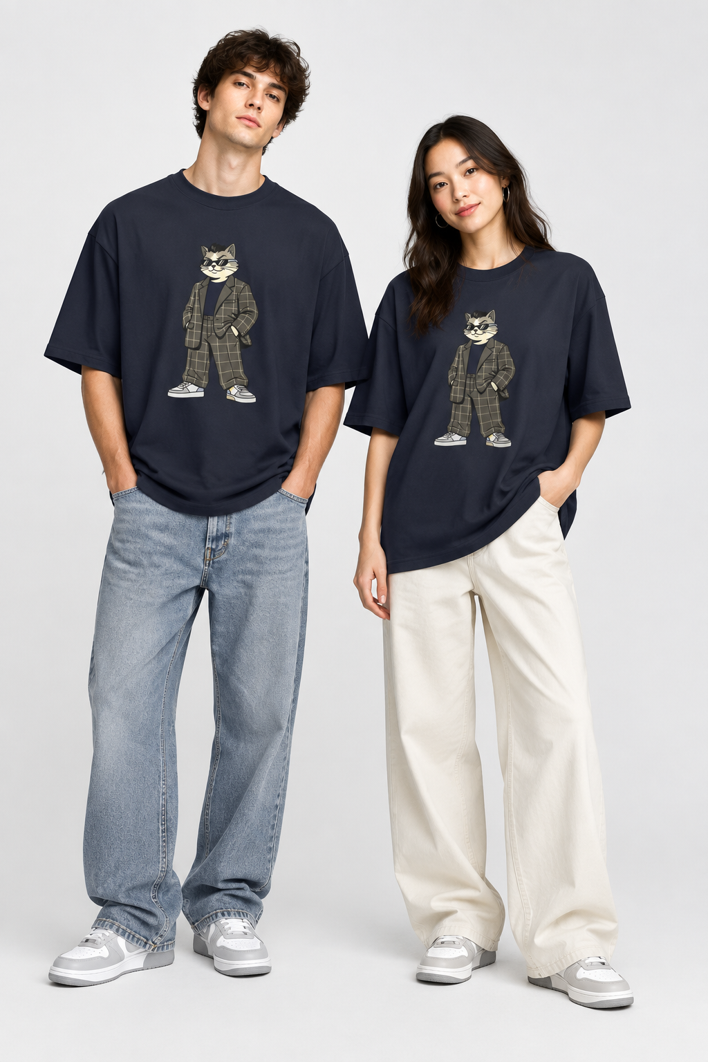 Cat in Plaid Suit Tee — Cool Retro Cat Graphic T-Shirt