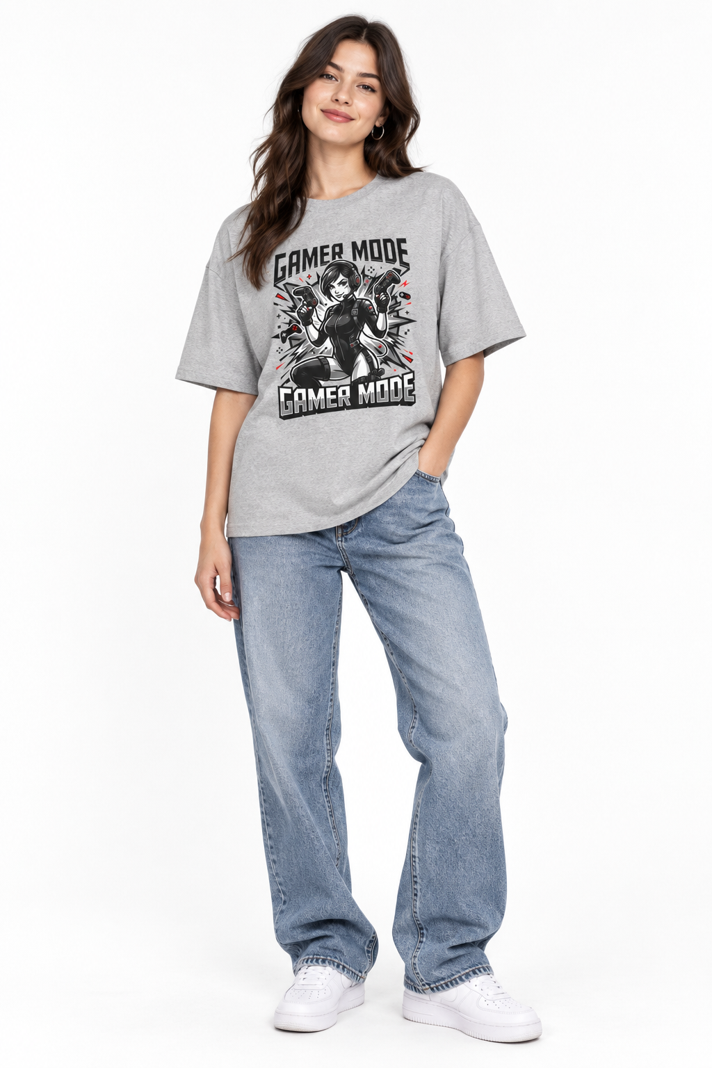 Gamer Mode Tee — Retro Female Gamer Graphic T-Shirt