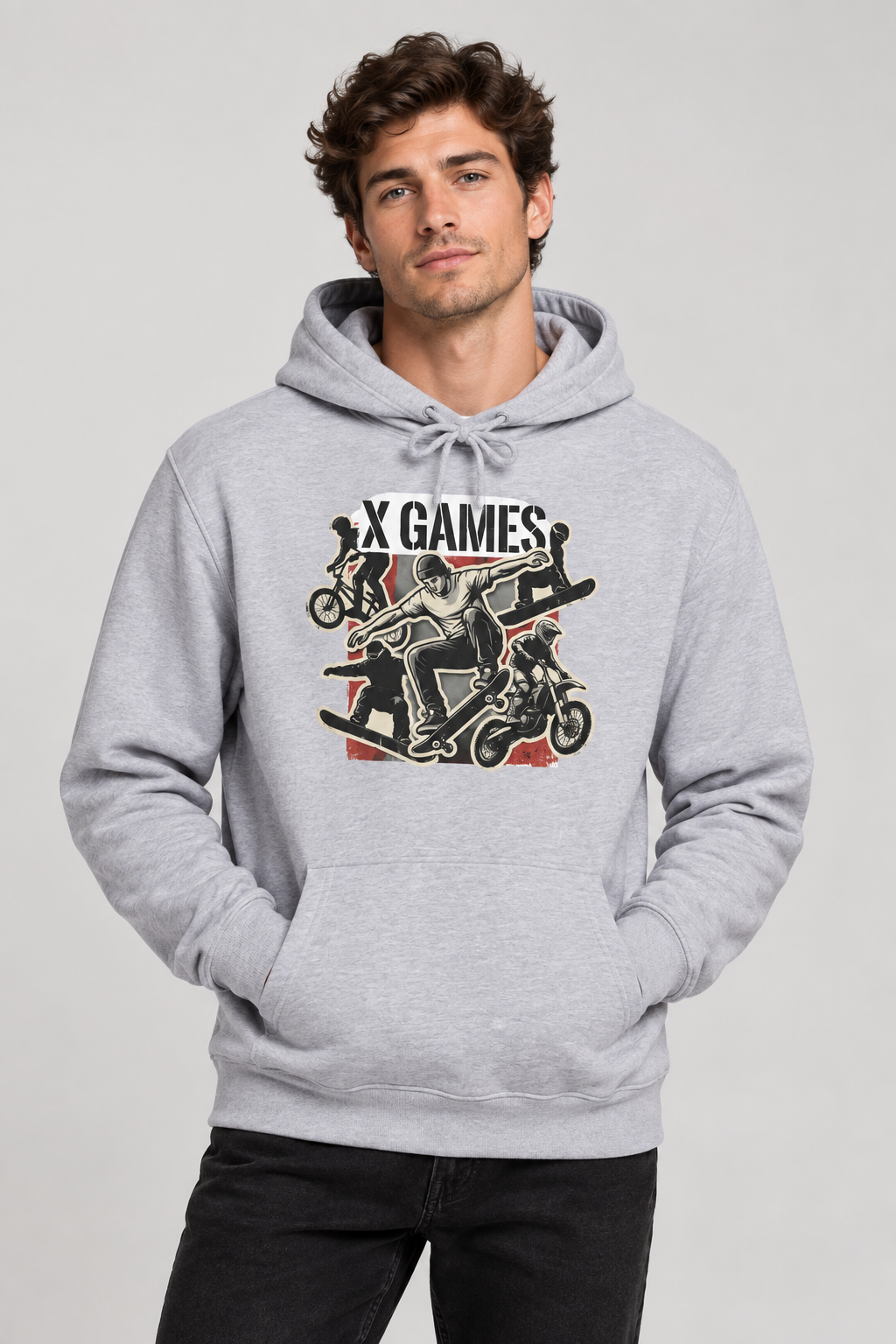 X Games Skate & BMX Hoodie — Retro Extreme Sports Pullover