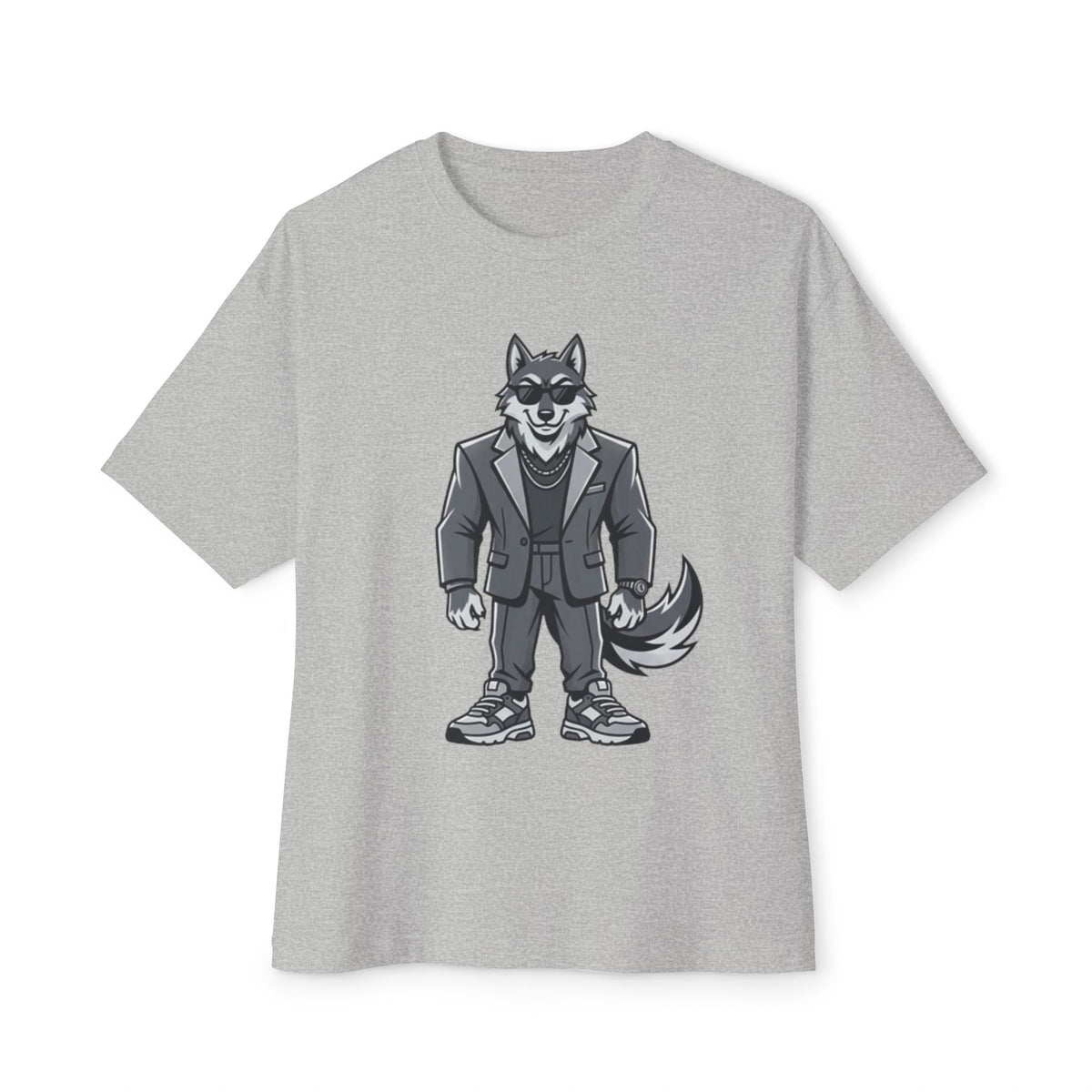 Wolf in Suit Tee — Cool Canine Graphic Oversized T-Shirt