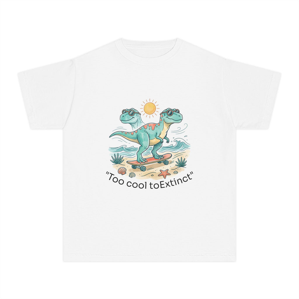 Youth Tee – "Too Cool to Extinct" Dino Graphic