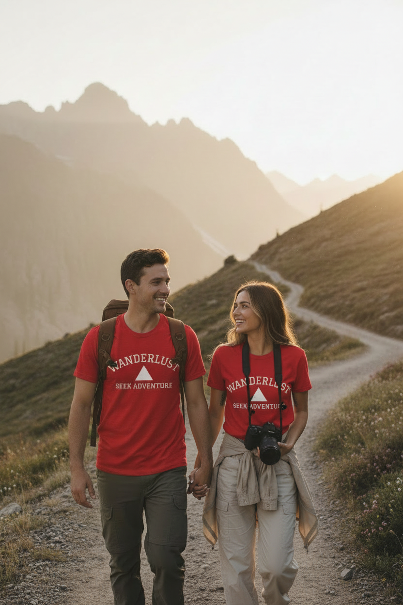 Wanderlust Adventure Tee — Minimal Triangle Travel T‑Shirt