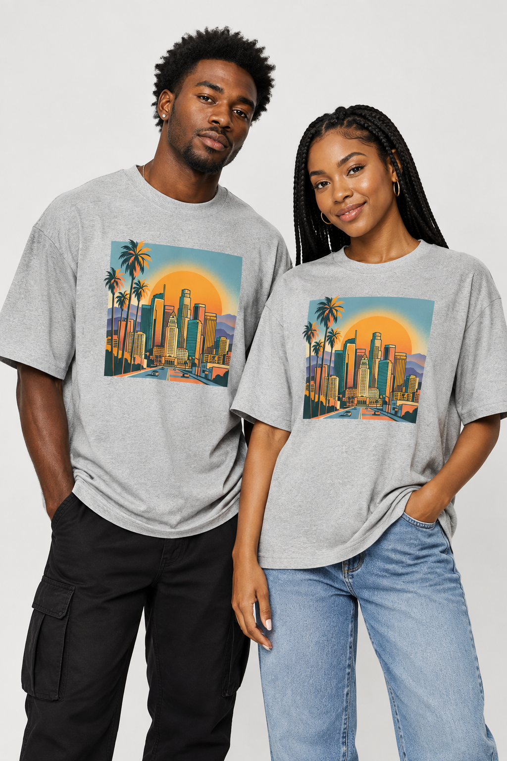 Sunset Cityscape Tee — Retro Los Angeles Skyline T-Shirt