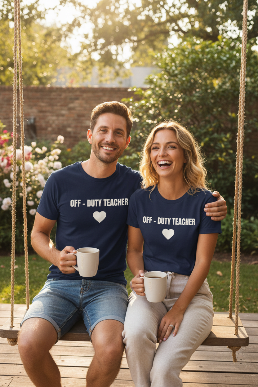 Off-Duty Teacher T-Shirt — Cute Heart Design | Gift for Teachers