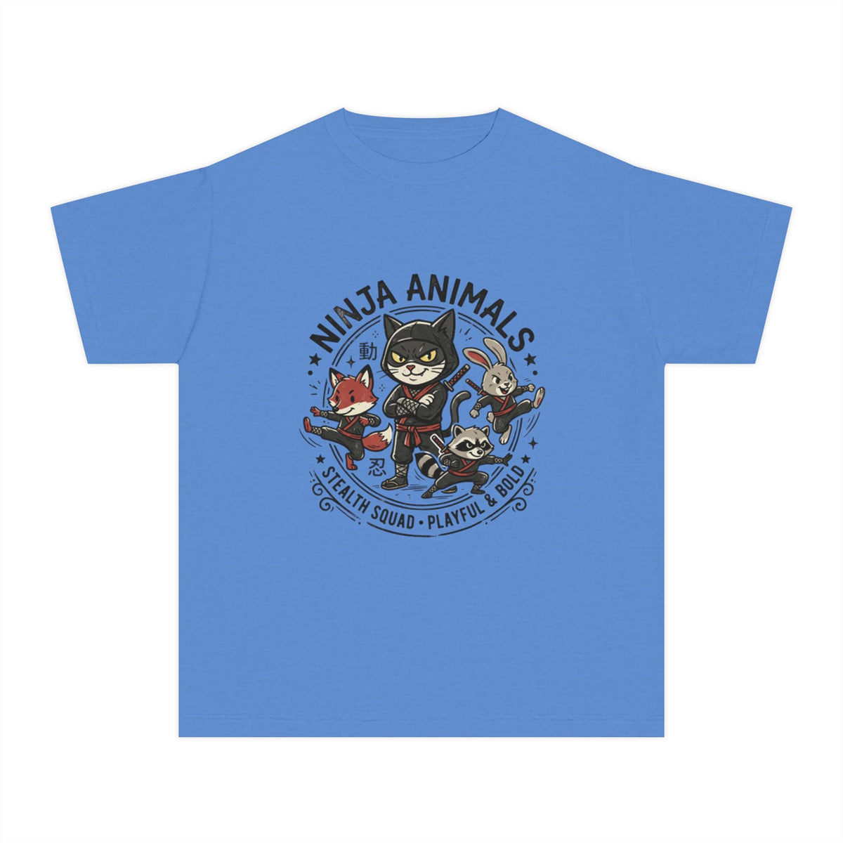 Ninja Animals Youth Tee — Playful Stealth Squad Kids T-Shirt