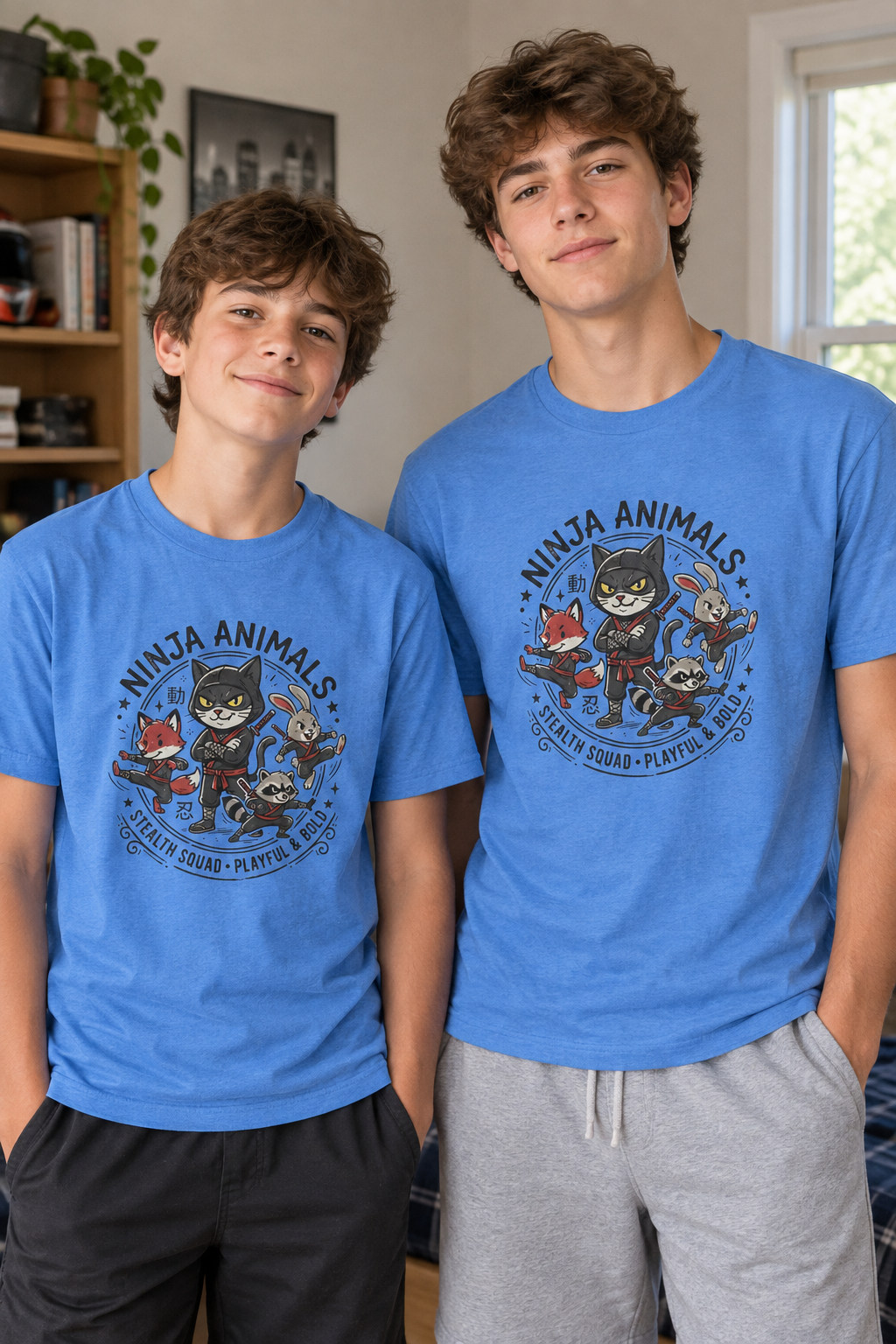 Ninja Animals Youth Tee — Playful Stealth Squad Kids T-Shirt