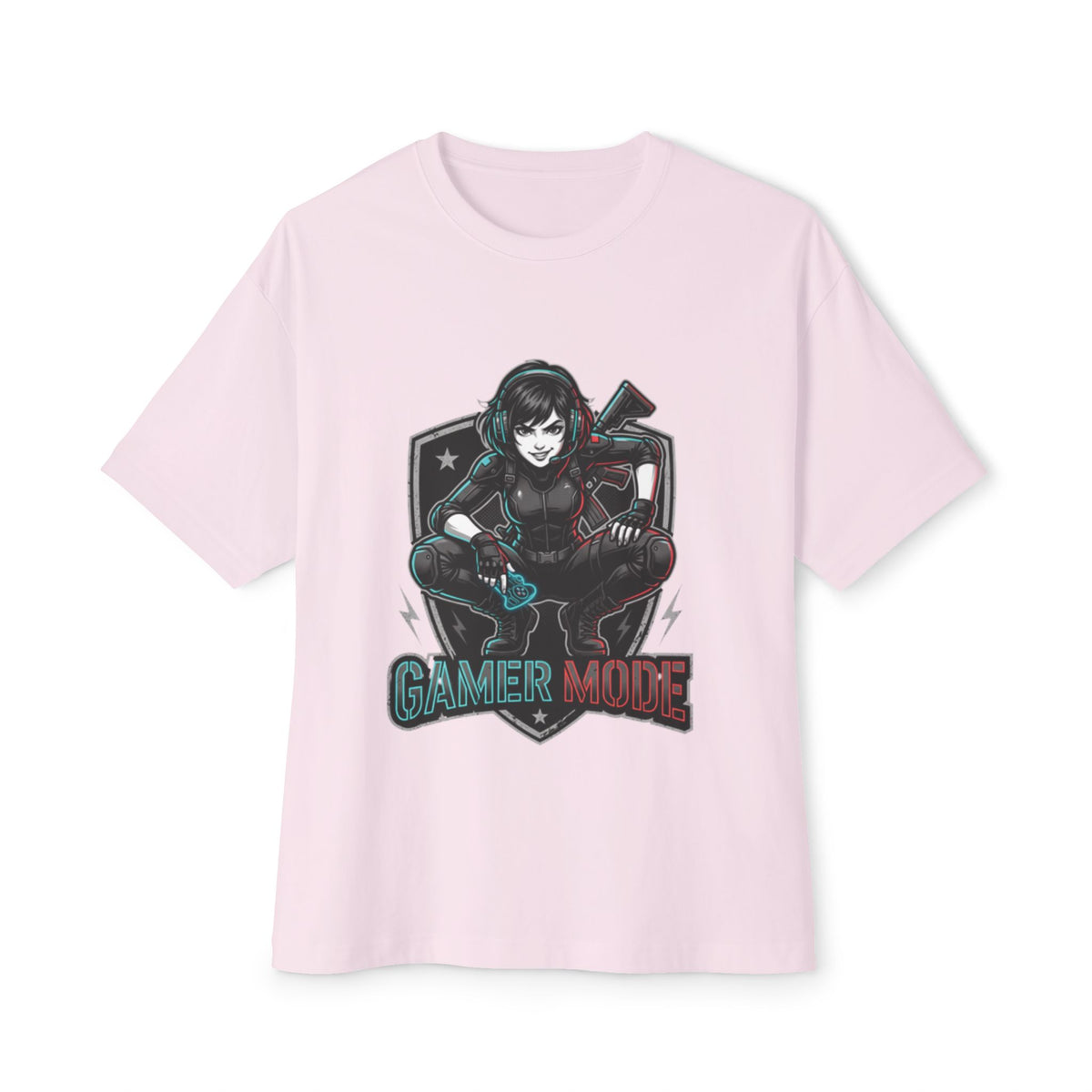 Gamer Mode Graphic Tee — Retro Female Gamer Design