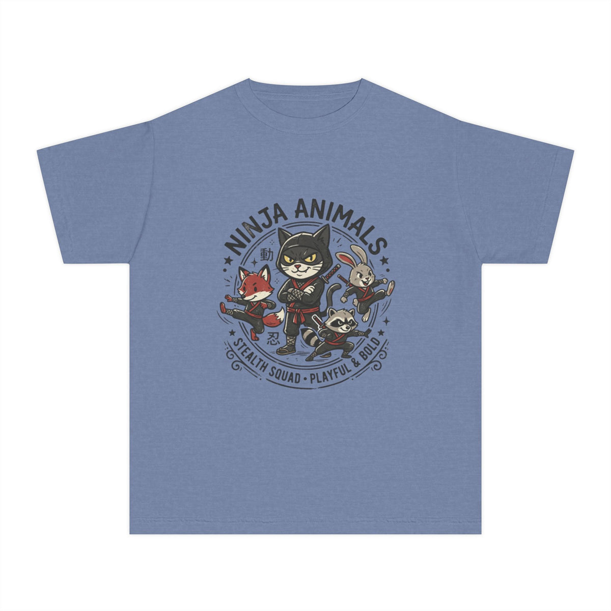 Ninja Animals Youth Tee — Playful Stealth Squad Kids T-Shirt