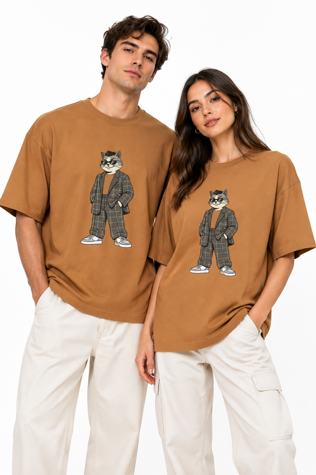 Cat in Plaid Suit Tee — Cool Retro Cat Graphic T-Shirt