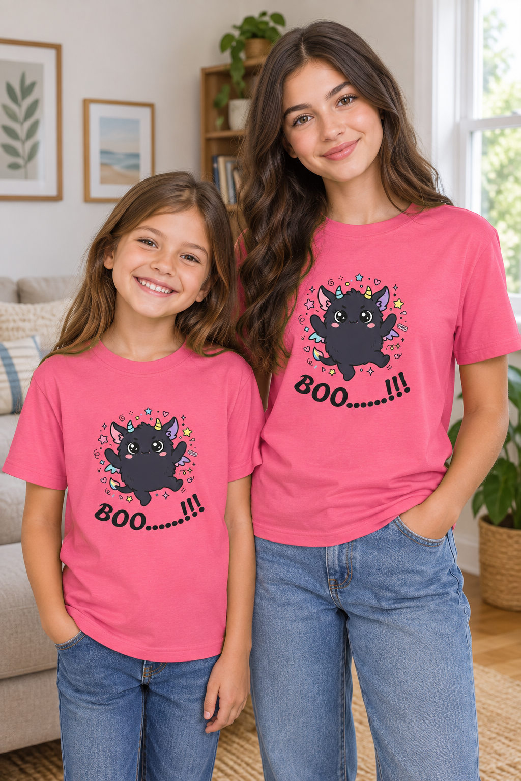 Kids' Magical Black Cat Tee — Cute Kawaii Kitty with Stars & Sparkles