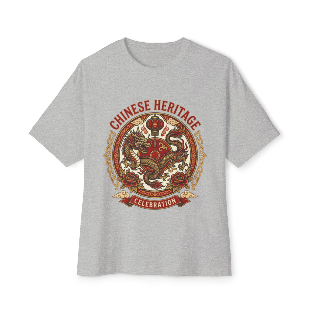 Chinese Heritage Celebration Tee — Dragon Emblem Oversized T‑Shirt