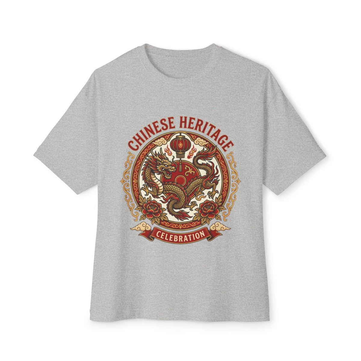 Chinese Heritage Celebration Tee — Dragon Emblem Oversized T‑Shirt