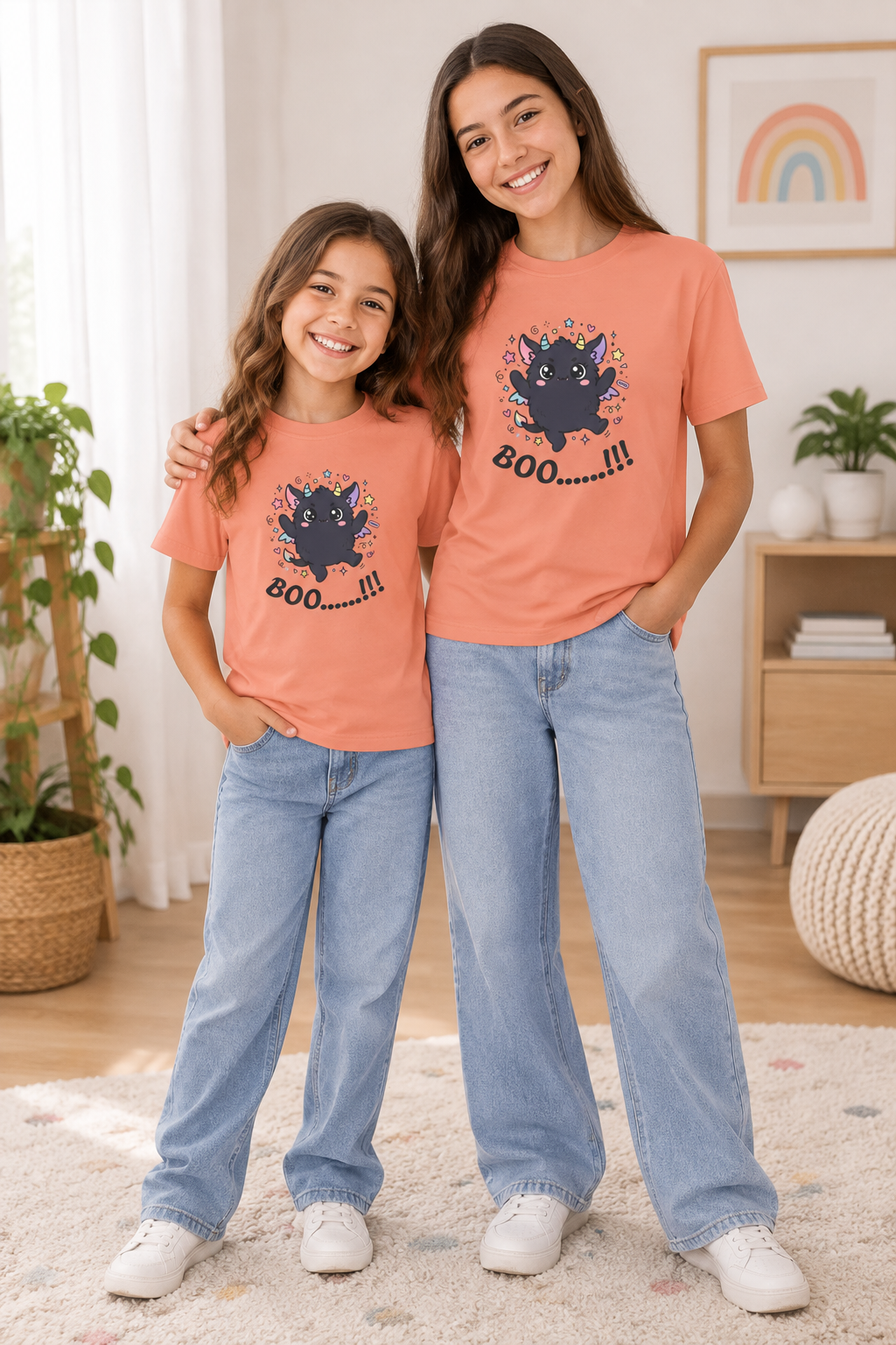 Kids' Magical Black Cat Tee — Cute Kawaii Kitty with Stars & Sparkles