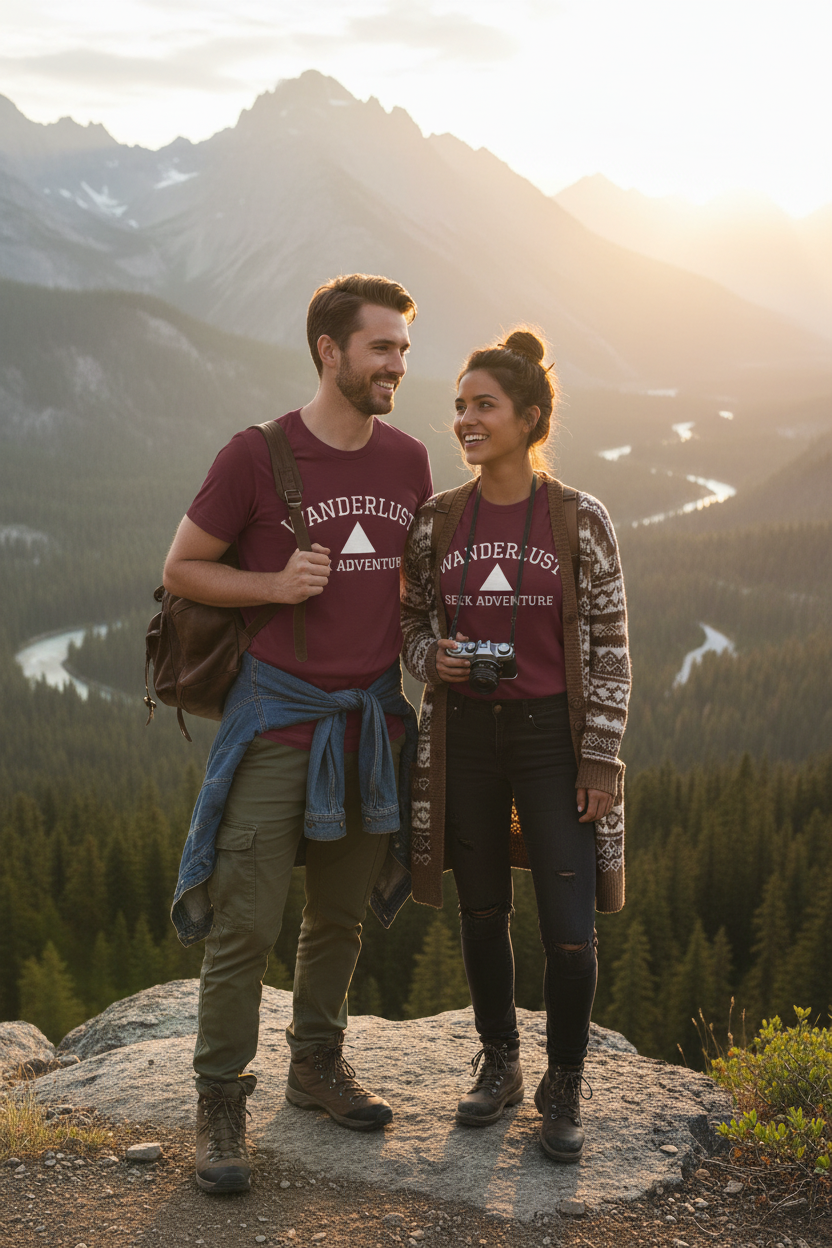 Wanderlust Adventure Tee — Minimal Triangle Travel T‑Shirt