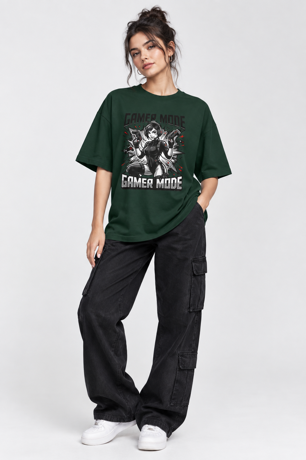 Gamer Mode Tee — Retro Female Gamer Graphic T-Shirt